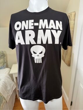 Marvel Punisher One Man Army Graphic Tee Black Shirt Size Medium